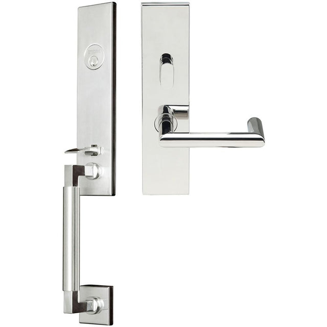 INOX - NY Handleset MT Mortise Stuttgart Entry 2-3/4''  32 LHR - Polished Stainless Steel