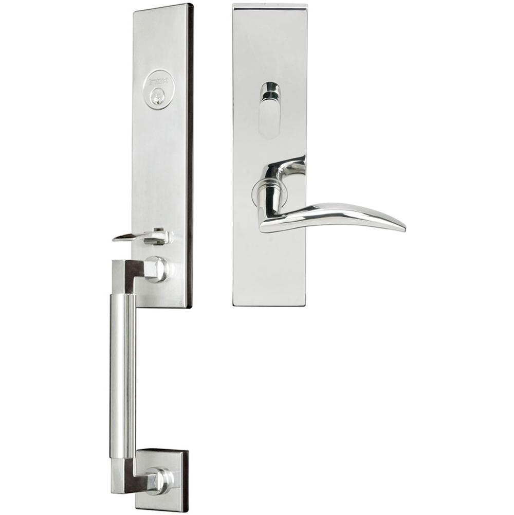 INOX - NY Handleset MT Mortise Air-stream Entry 2-3/4''  32 LHR - Polished Stainless Steel