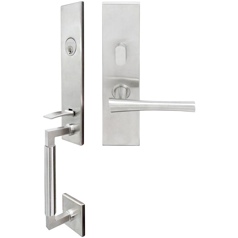 INOX - NY Handleset MT Mortise Champagne Entry 2-3/4''  32D RH - Satin Stainless Steel