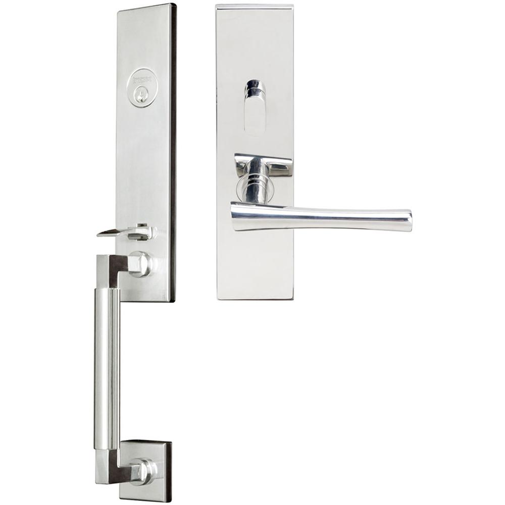 INOX - NY Handleset MT Mortise Champagne Entry 2-1/2''  32 LH - Polished Stainless Steel