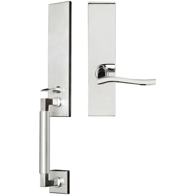 INOX - NY Handleset MT Mortise Waterfall Full Dummy 32 LH - Polished Stainless Steel