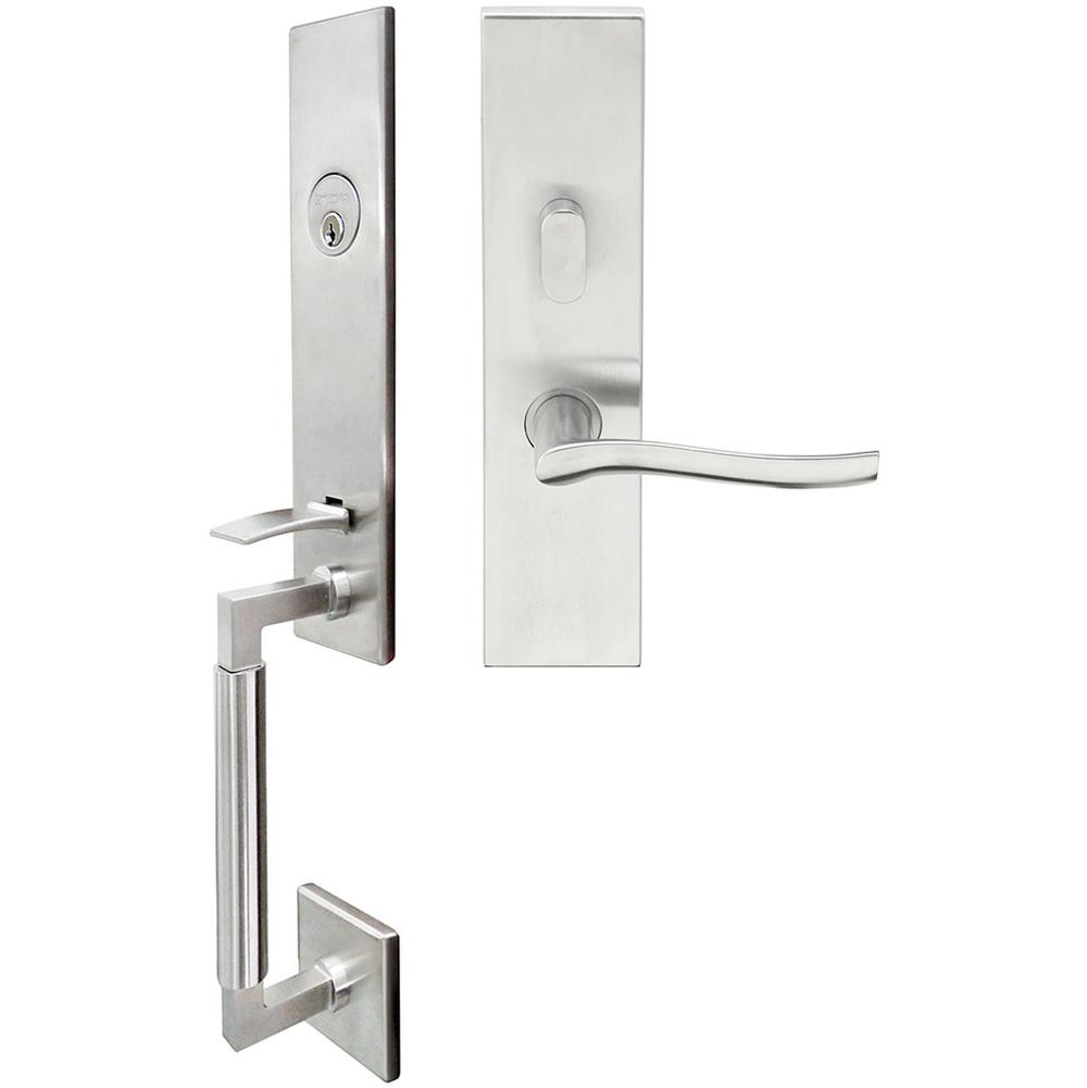 INOX - NY Handleset MT Mortise Waterfall Entry 2-1/2''  32D LH - Satin Stainless Steel