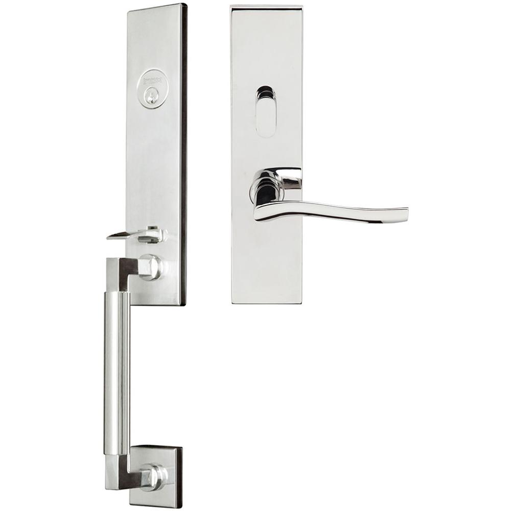 INOX - NY Handleset MT Mortise Waterfall Entry 2-3/4''  32 LH - Polished Stainless Steel