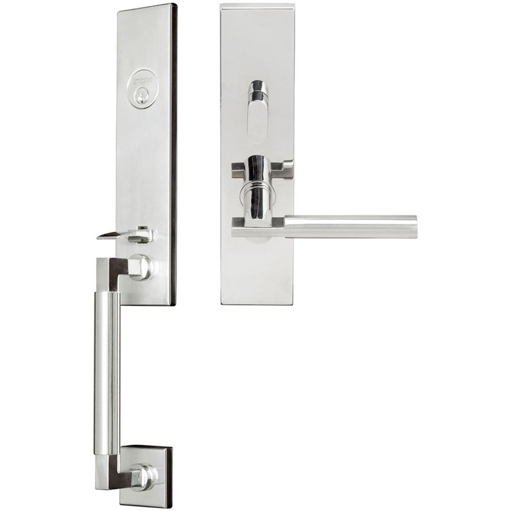INOX - NY Handleset MT Mortise Sequoia Entry 2-3/4''  32 RHR - Polished Stainless Steel