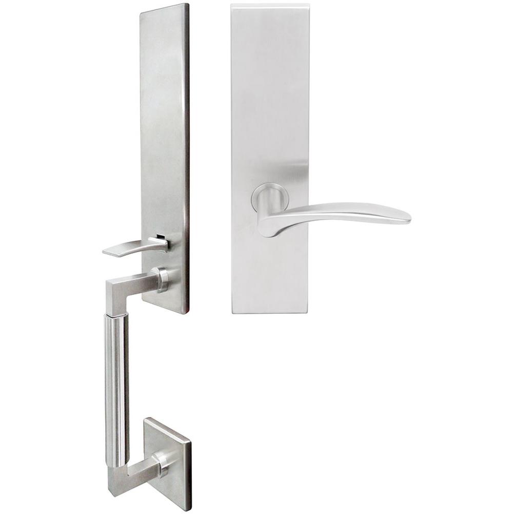 INOX - NY Handleset MT Mortise Crest Full Dummy 32D LH - Satin Stainless Steel