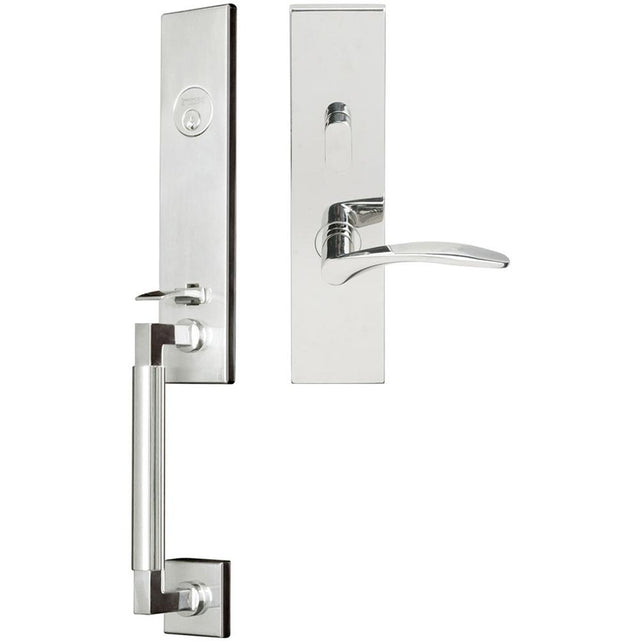 INOX - NY Handleset MT Mortise Crest Entry 2-3/4''  32 RHR - Polished Stainless Steel