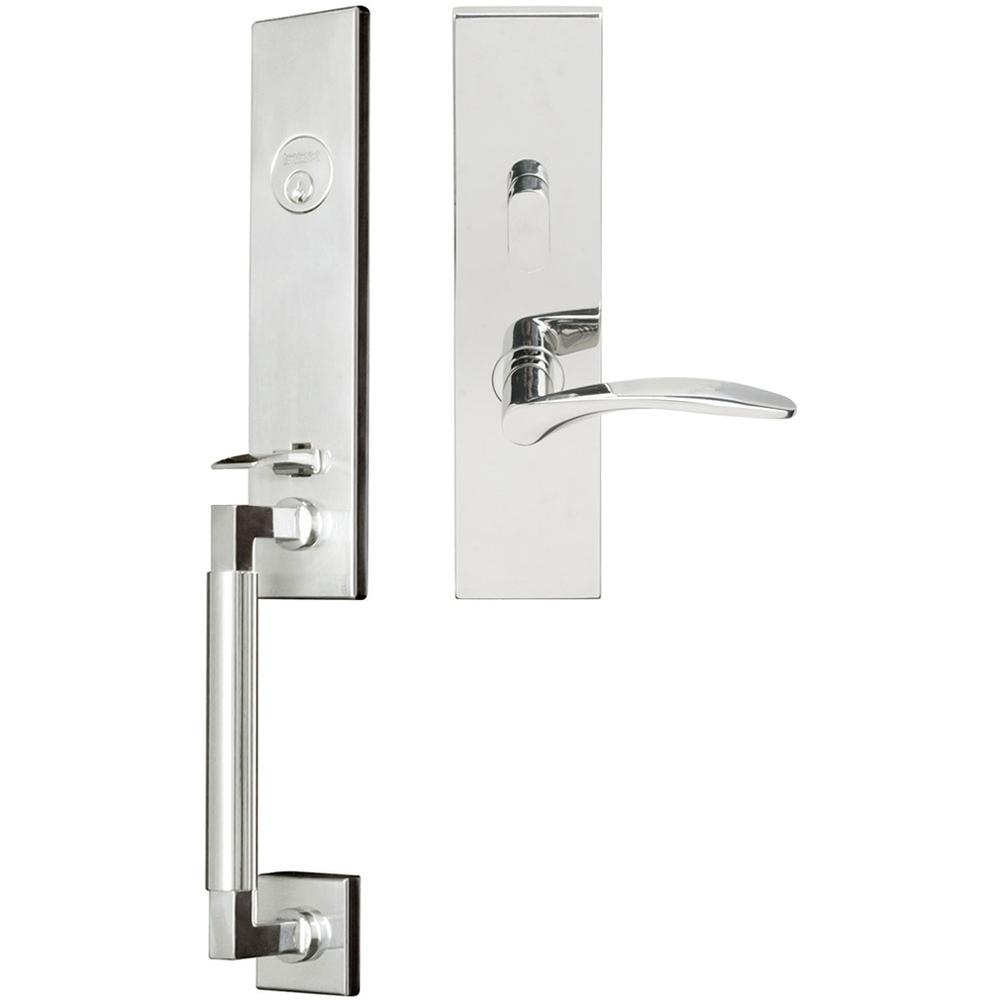 INOX - NY Handleset MT Mortise Crest Entry 2-1/2''  32 RHR - Polished Stainless Steel