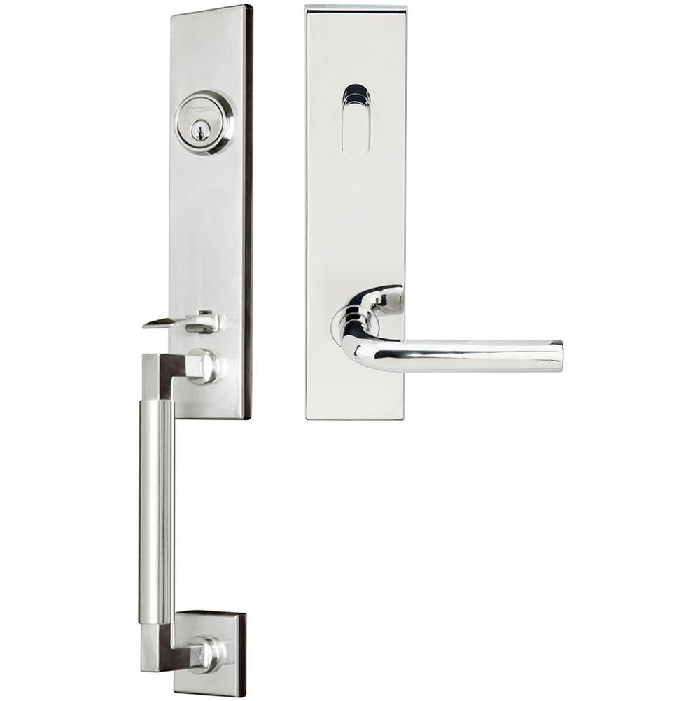 INOX - NY Handleset Tubular Cologne Entry 2-3/8''  BS 32 RH - Polished Stainless Steel