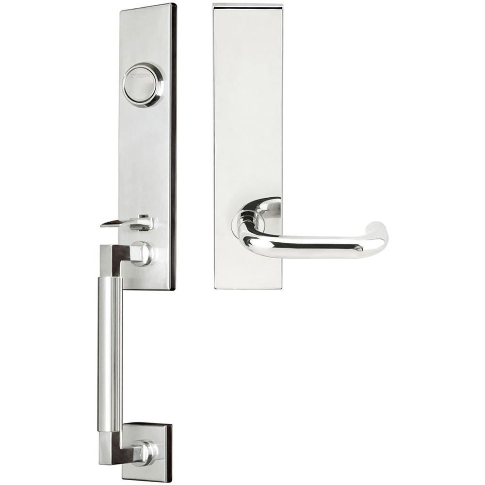 INOX - NY Handleset MT Mortise Munich Full Dummy 32 LH - Polished Stainless Steel