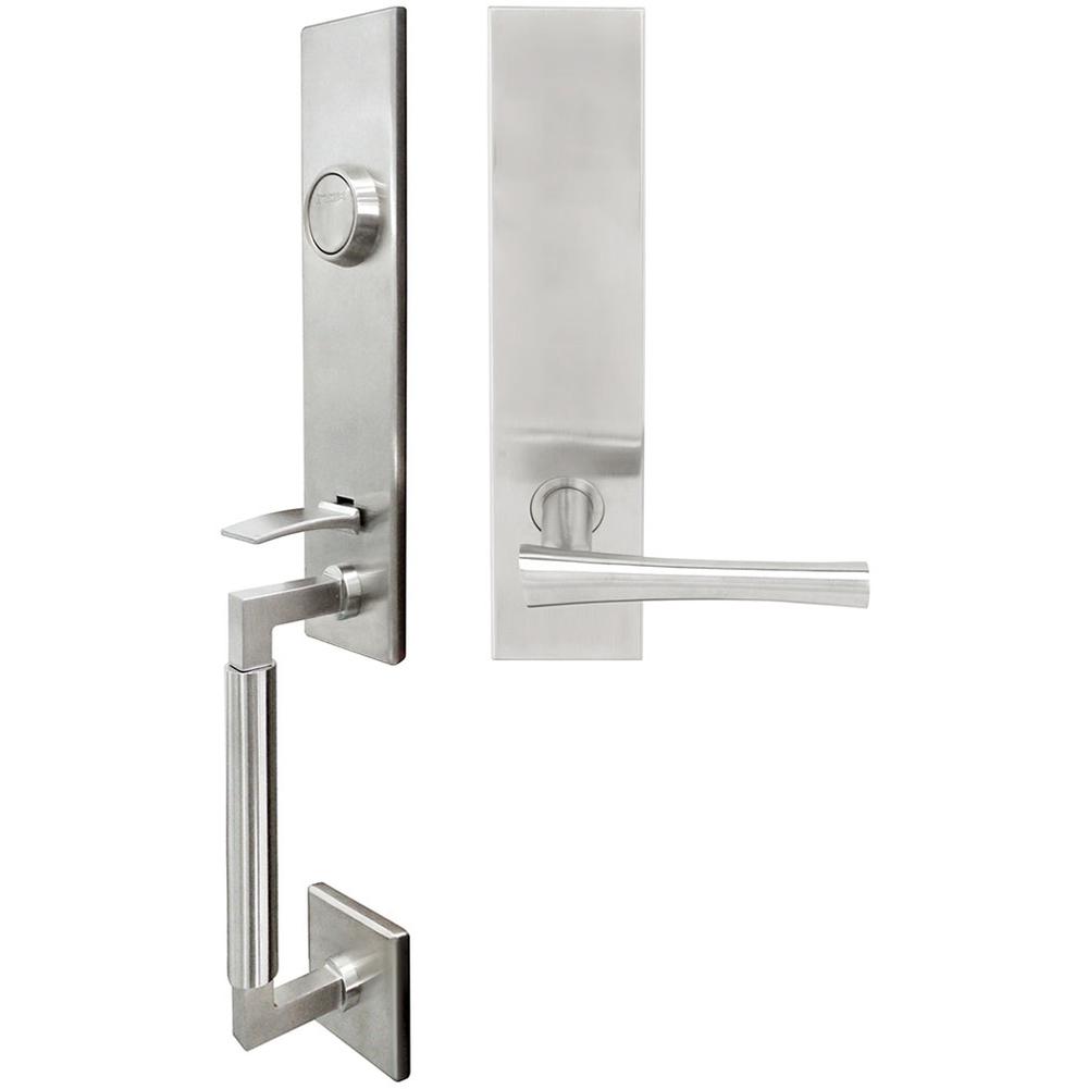 INOX - NY Handleset Tubular Champagne Full Dummy 32D LH - Satin Stainless Steel