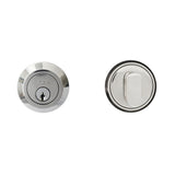 INOX - RD, Round Deadbolt, Single Cylinder, 2-3/8'' BS, 32 - Polished Stainless Steel