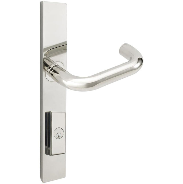 INOX - MU Multipoint 102 Munich US Entry Lever High US32 LH - Polished Stainless Steel