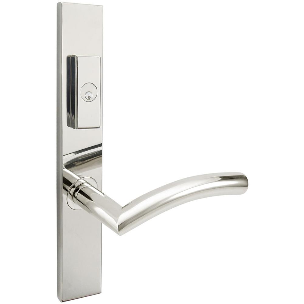 INOX - MU Multipoint 104 Brussels US Entry Lever Low US32 LH - Polished Stainless Steel