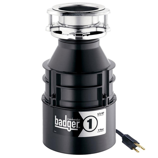 InSinkErator - Badger 1 with cord 1/3 HP Food Waste Disposer - Model Number: BADGER 1 W/C - Gray