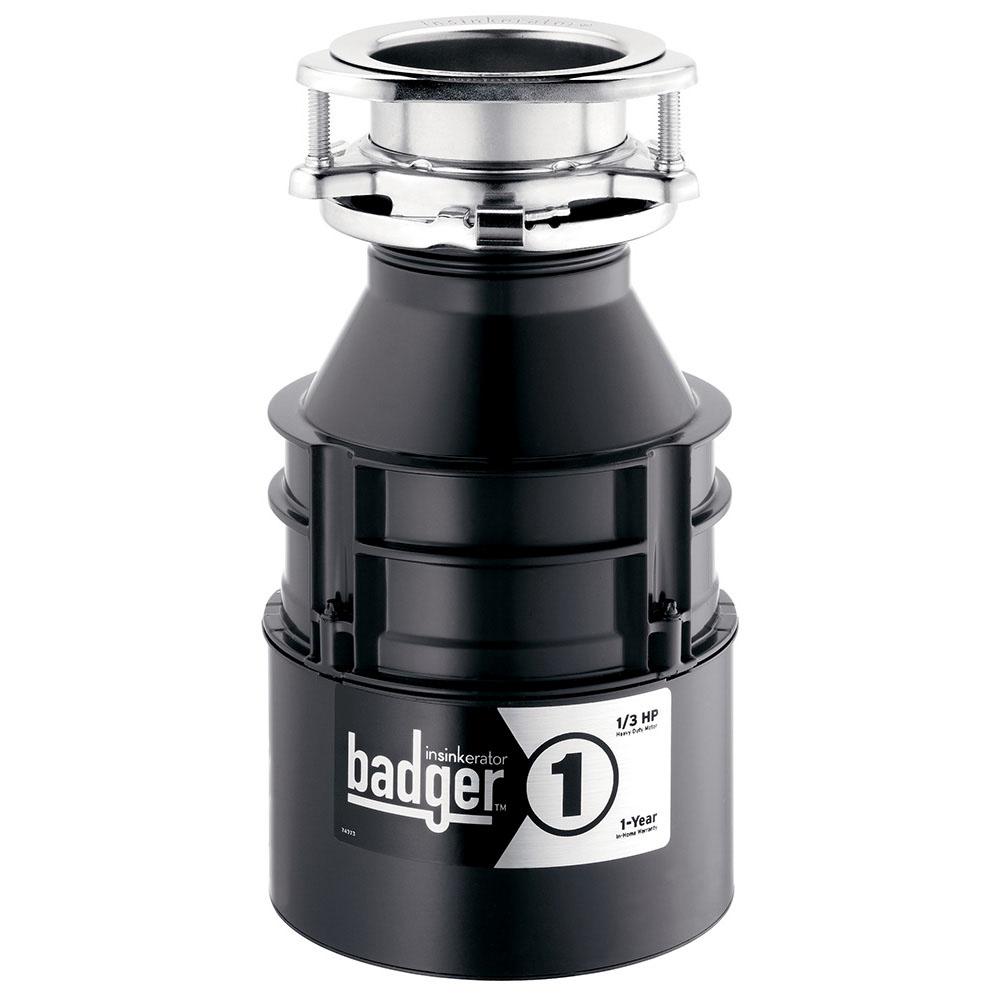 InSinkErator - Badger 1 1/3 HP Food Waste Disposer - Model Number: BADGER 1 - Gray