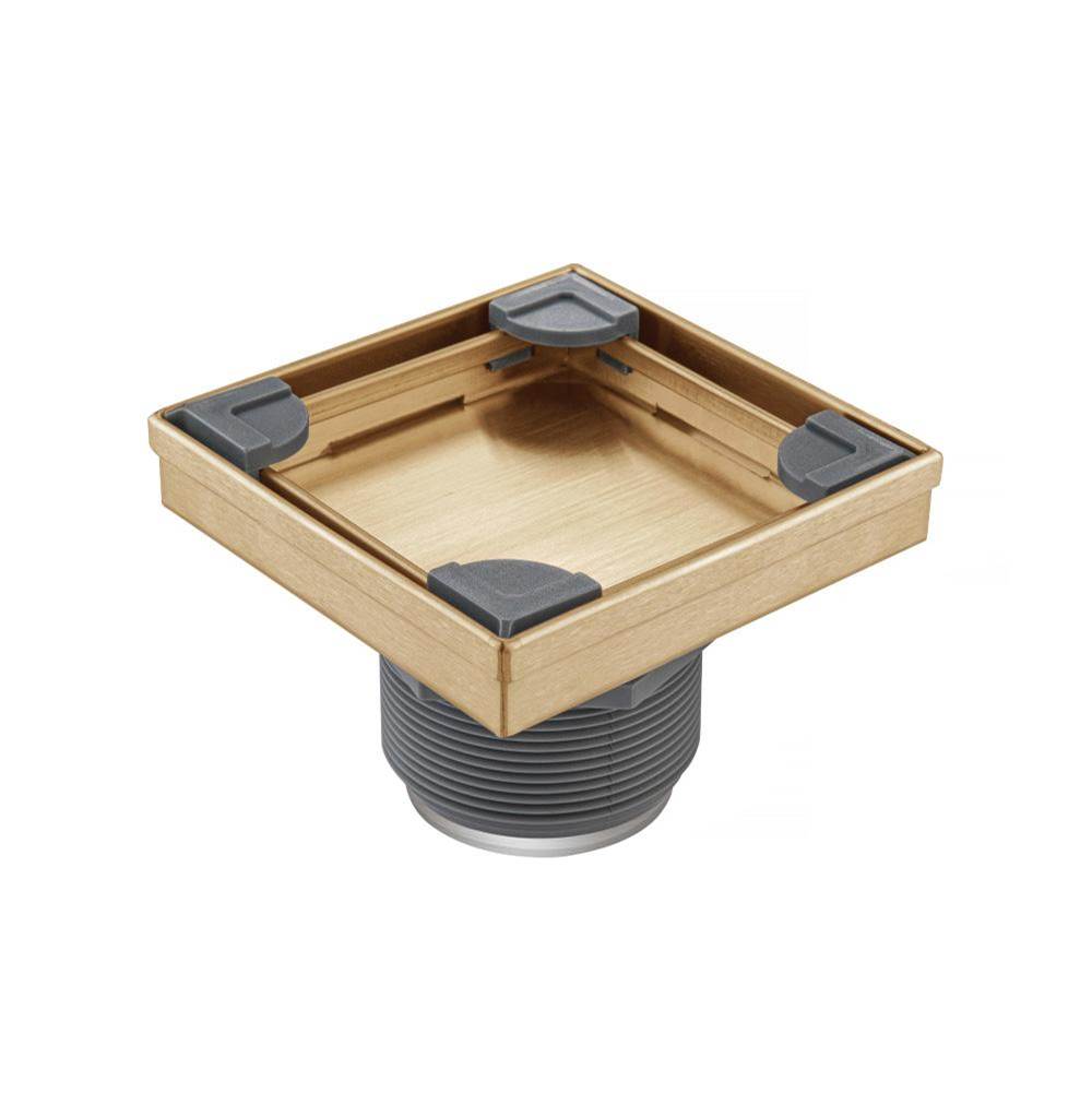Isenberg By Flusso - 4'' Tile Insert Floor Drain with 2'' Outlet - Brushed Bronze Pvd