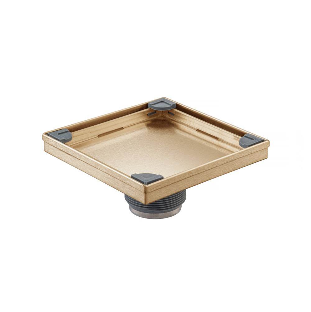Isenberg By Flusso - 6'' Tile Insert Floor Drain with 2'' Outlet - Brushed Bronze Pvd