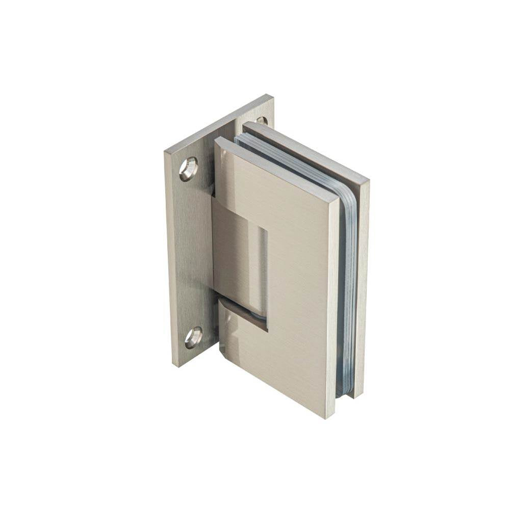 Isenberg By Flusso - Wall To Glass Heavy Duty Self Centering Shower Door Hinge - Brushed Nickel PVD
