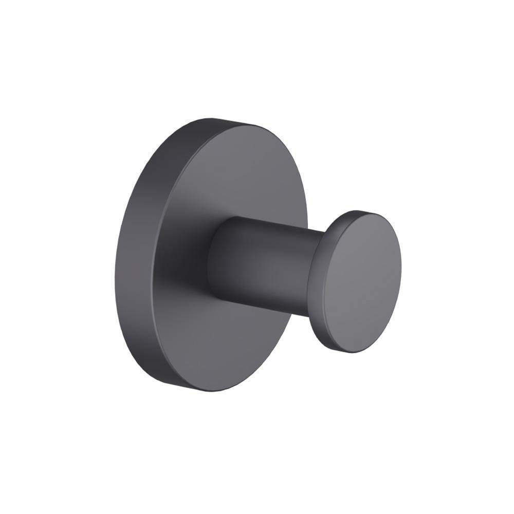 Isenberg By Flusso - Brass Bathroom Towel / Robe Hook - Dark Grey