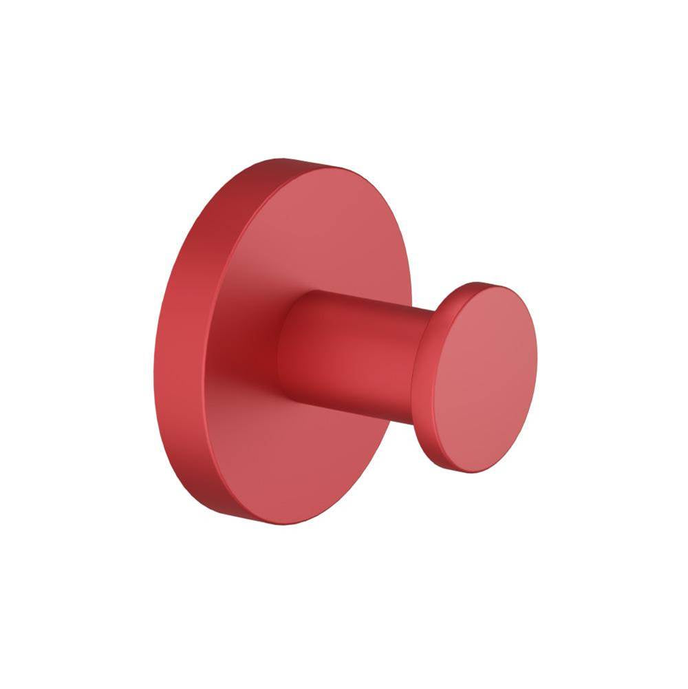 Isenberg By Flusso - Brass Bathroom Towel / Robe Hook - Deep Red
