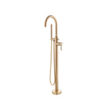 Isenberg By Flusso - Freestanding Floor Mount Bathtub / Tub Filler With Hand Shower - Brushed Bronze Pvd