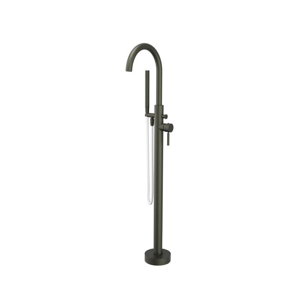 Isenberg By Flusso - Freestanding Floor Mount Bathtub / Tub Filler With Hand Shower - Dark Green