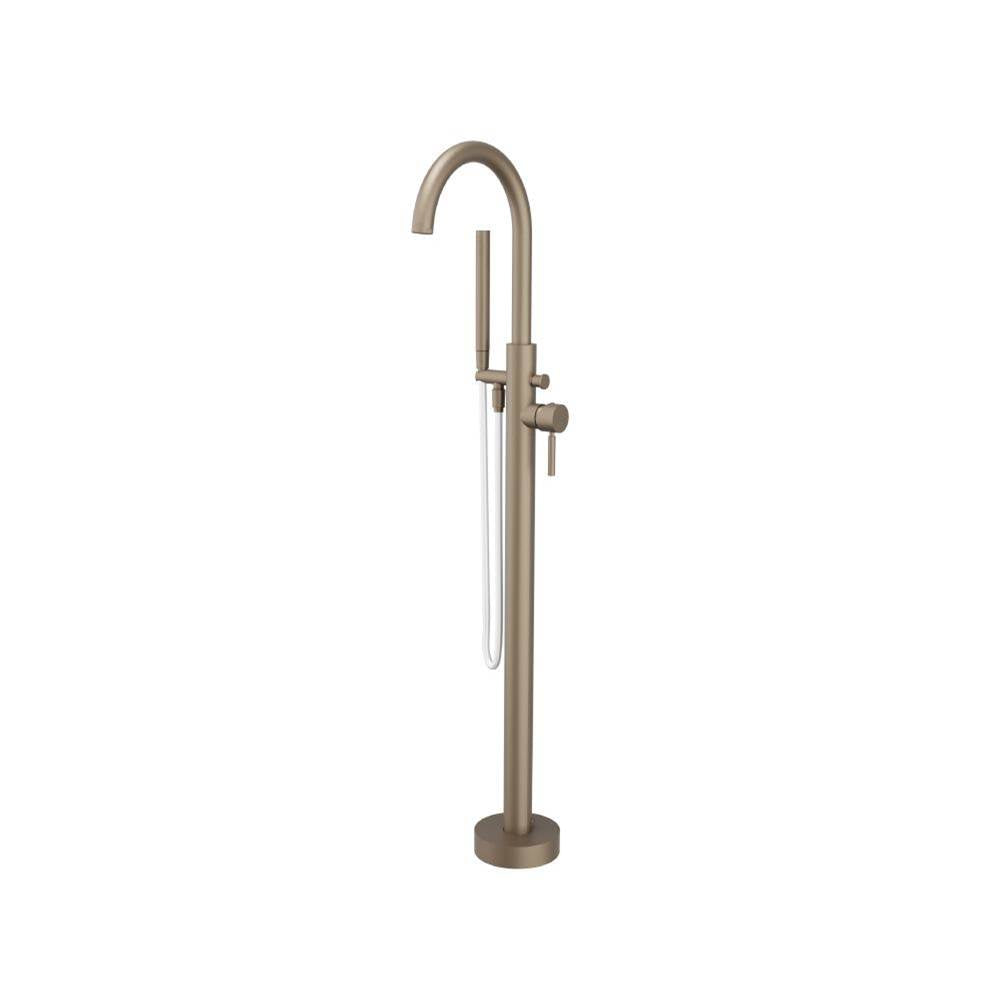 Isenberg By Flusso - Freestanding Floor Mount Bathtub / Tub Filler With Hand Shower - Dark Tan