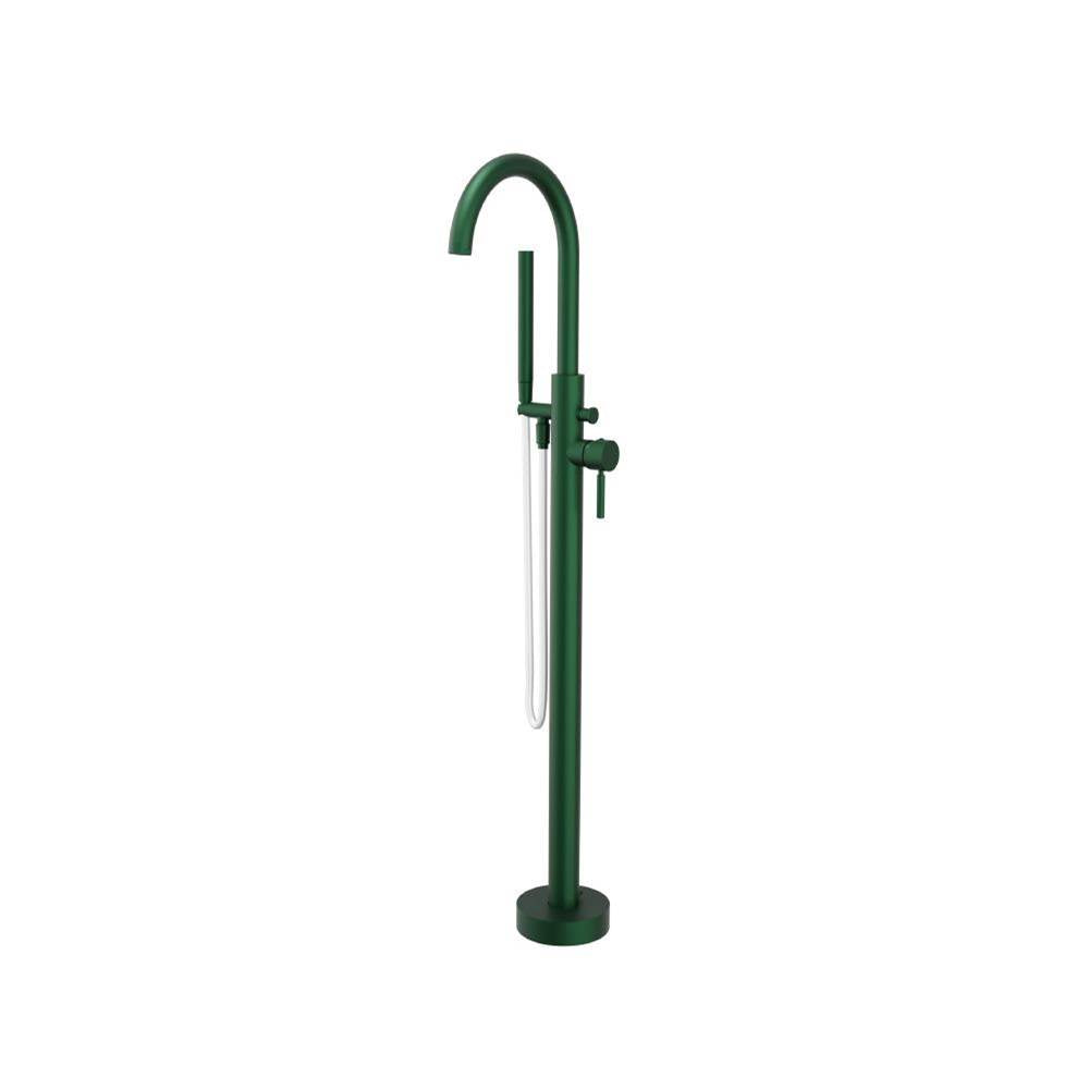 Isenberg By Flusso - Freestanding Floor Mount Bathtub / Tub Filler With Hand Shower - Leaf Green