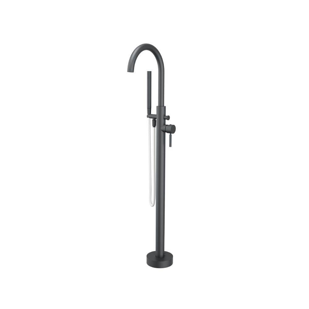 Isenberg By Flusso - Freestanding Floor Mount Bathtub / Tub Filler With Hand Shower - Rock Grey