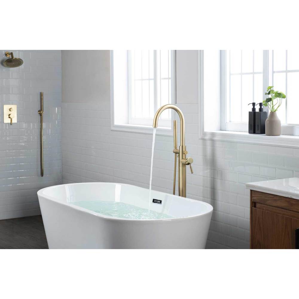 Freestanding Floor Mount Bathtub / Tub Filler With Hand Shower