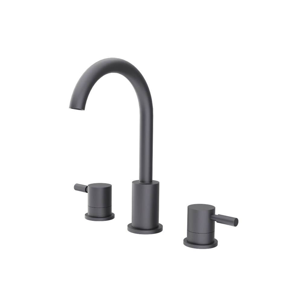 Isenberg By Flusso - Three Hole 8'' Widespread Two Handle Bathroom Faucet - Dark Grey