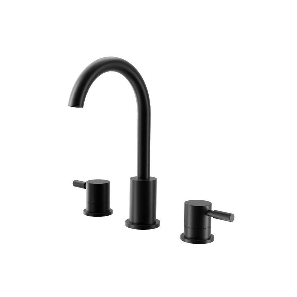 Isenberg By Flusso - Three Hole 8'' Widespread Two Handle Bathroom Faucet - Gloss Black