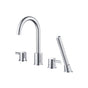 Isenberg By Flusso - 4 Hole Deck Mounted Roman Tub Faucet With Hand Shower - Matte Black