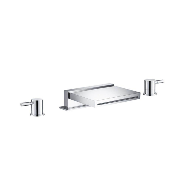 Isenberg By Flusso - 3 Hole Deck Mount Cascade / Sheet Flow Roman Tub Faucet - Matte Black