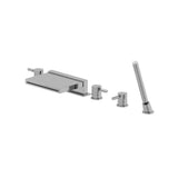 Isenberg By Flusso - Five Hole Deck Mounted Cascade Flow Roman Tub Faucet With Hand Shower - Chrome