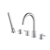 Isenberg By Flusso - Five Hole Deck Mounted Roman Tub Faucet With Hand Shower - Chrome