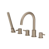Isenberg By Flusso - Five Hole Deck Mounted Roman Tub Faucet With Hand Shower - Dark Tan