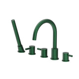 Isenberg By Flusso - Five Hole Deck Mounted Roman Tub Faucet With Hand Shower - Leaf Green