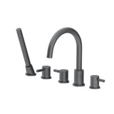 Isenberg By Flusso - Five Hole Deck Mounted Roman Tub Faucet With Hand Shower - Rock Grey