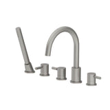 Isenberg By Flusso - Five Hole Deck Mounted Roman Tub Faucet With Hand Shower - Steel Grey