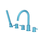 Isenberg By Flusso - Five Hole Deck Mounted Roman Tub Faucet With Hand Shower - Sky Blue