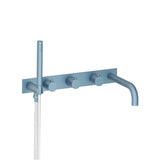 Isenberg By Flusso - Wall Mount Tub Filler With Hand Shower - Blue Platinum