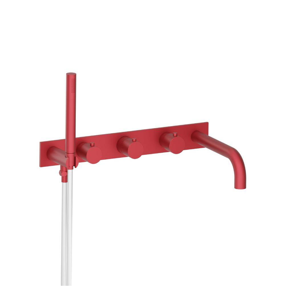 Isenberg By Flusso - Wall Mount Tub Filler With Hand Shower - Crimson