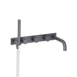 Isenberg By Flusso - Wall Mount Tub Filler With Hand Shower - Dark Grey