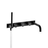 Isenberg By Flusso - Wall Mount Tub Filler With Hand Shower - Gloss Black