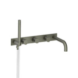Isenberg By Flusso - Wall Mount Tub Filler With Hand Shower - Gun Metal Grey