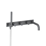 Isenberg By Flusso - Wall Mount Tub Filler With Hand Shower - Rock Grey
