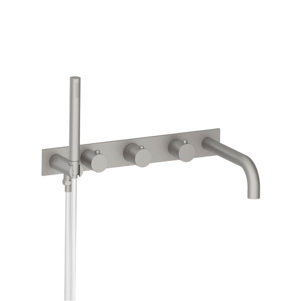 Isenberg By Flusso - Wall Mount Tub Filler With Hand Shower - Steel Grey