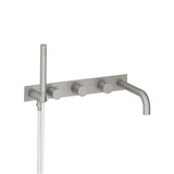 Isenberg By Flusso - Wall Mount Tub Filler With Hand Shower - Steel Grey