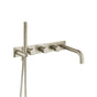 Isenberg By Flusso - Wall Mount Tub Filler With Hand Shower - Brushed Nickel PVD